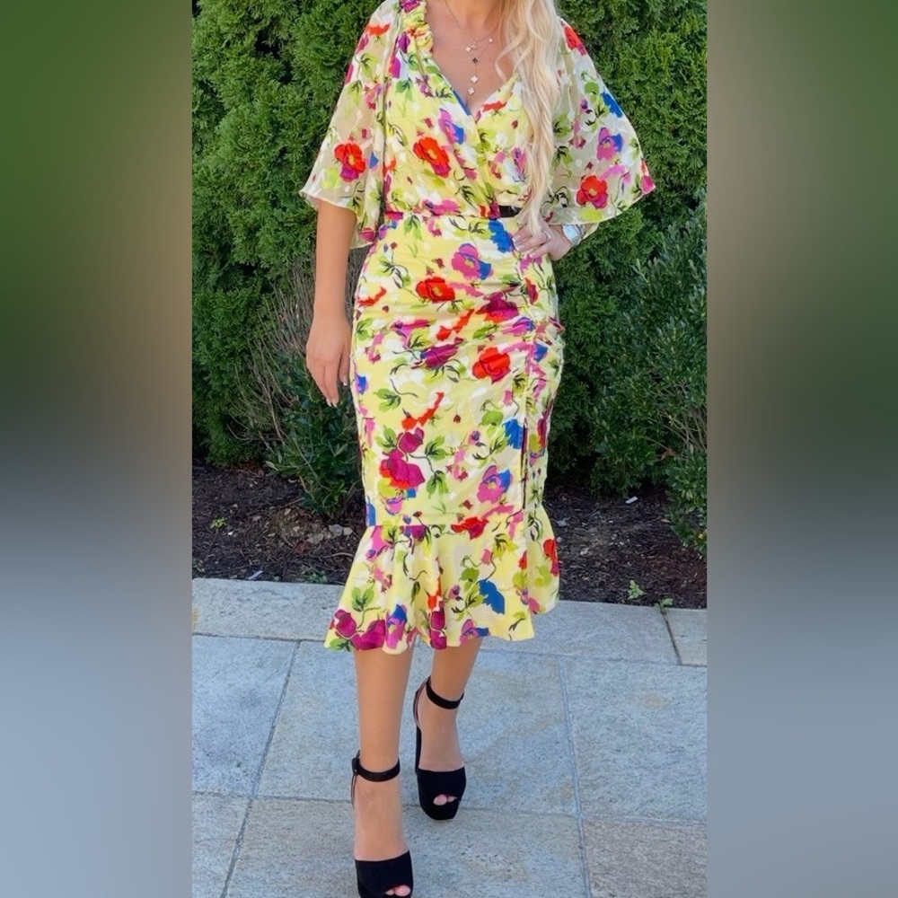 SALONI Multicolor Floral Pencil Skirt